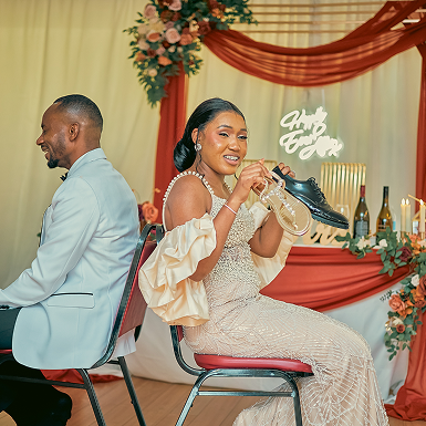 Event dining setup with elegant table settings