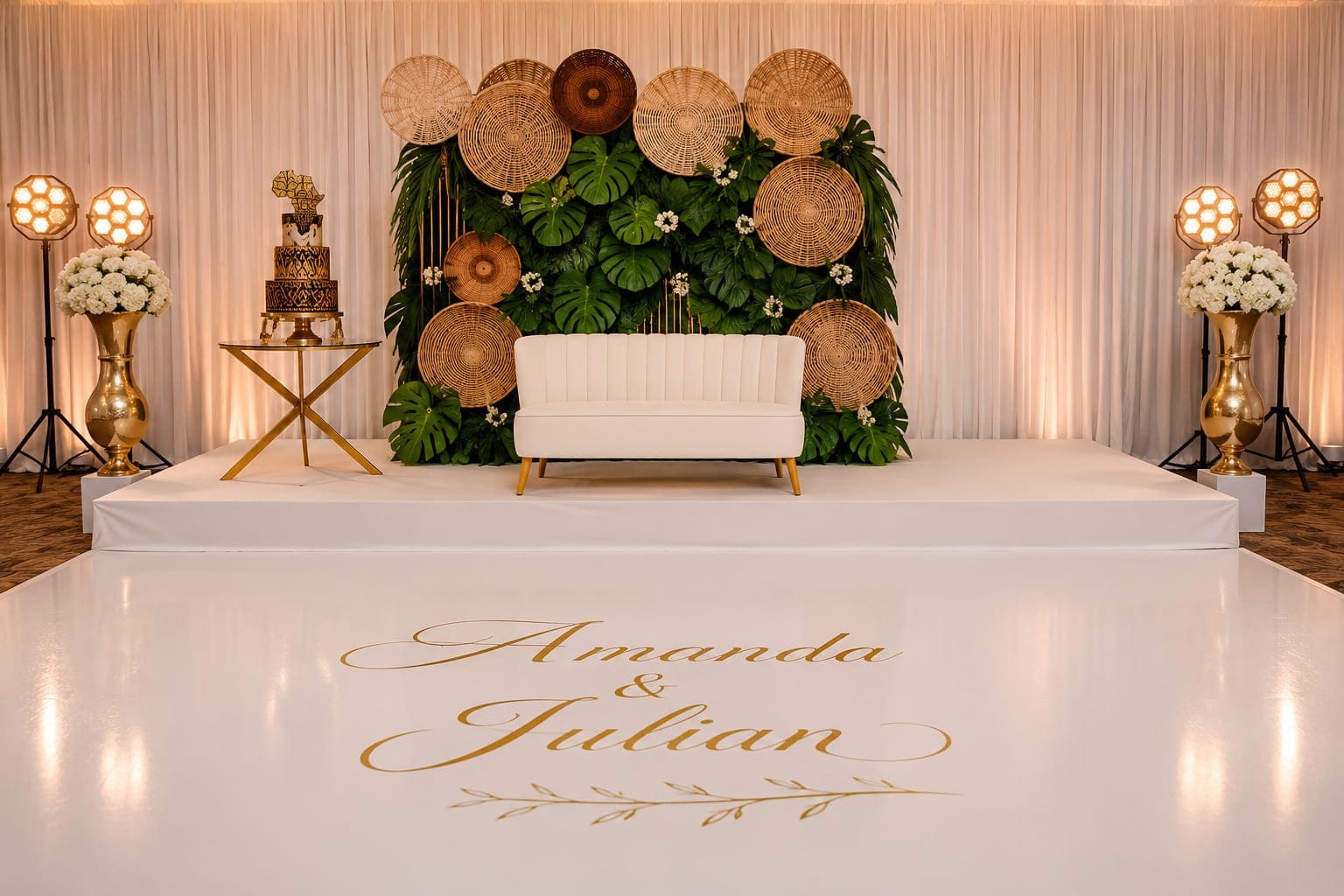 Use for large stage setup or signature decor image.