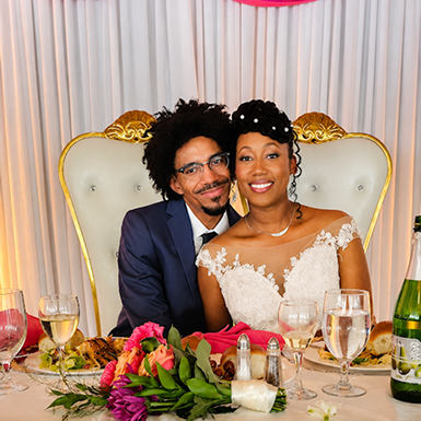 Jessica and De'Marco at the sweetheart table